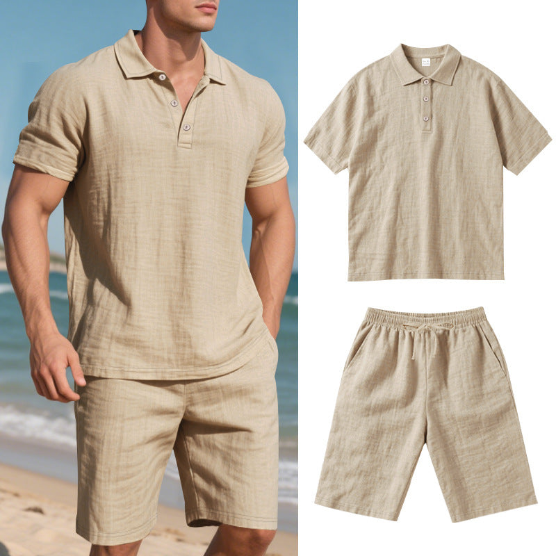 Loose Fit Linen Shirts & Shorts Set