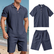 Loose Fit Linen Shirts & Shorts Set