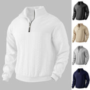 Jacquard Knit Quarter Zip