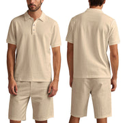 Loose Fit Linen Shirts & Shorts Set