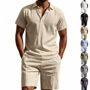 Loose Fit Linen Shirts & Shorts Set