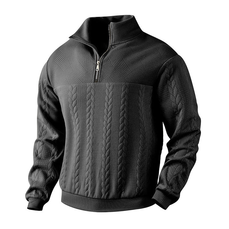 Jacquard Knit Quarter Zip