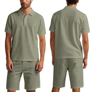 Loose Fit Linen Shirts & Shorts Set